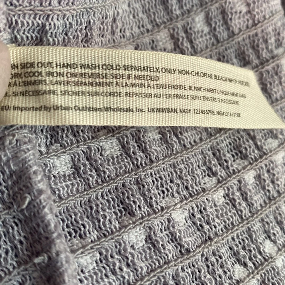 (A7) Free People Grey‎ Mesh Smocked Long Sleeve Crop Top, Size Small, NWT